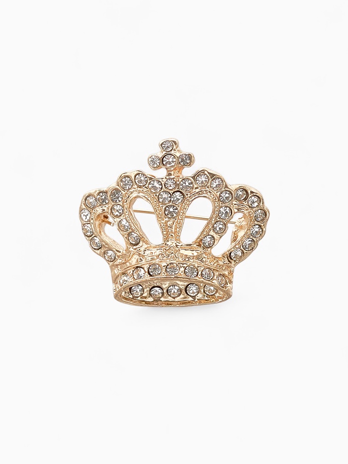 Брошь «Корона императорская», цвет белый в золоте - Фото 1