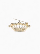 Брошь «Корона королевы», белая в золоте - Фото 3
