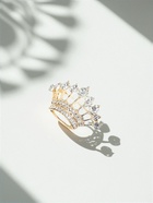 Брошь «Корона королевы», белая в золоте - Фото 6