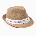 Шляпа мужская MINAKU, цвет светло-коричневый, р-р 58 - фото 321733140