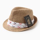 Шляпа мужская MINAKU, цвет светло-коричневый, р-р 58 - Фото 5
