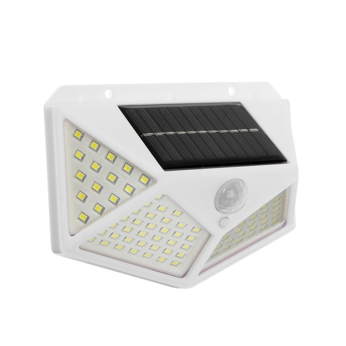 Садовый светильник на солнечной батарее, накладной, 13 × 9.5 × 5.5 см, 100 LED, свечение белое - Фото 1
