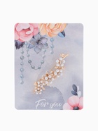 Брошь «Веточка с цветами», цвет белый в золоте - Фото 2