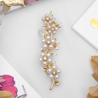 Брошь «Веточка с цветами», цвет белый в золоте - Фото 7