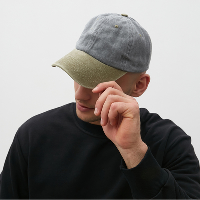 Кепка мужская MINAKU, размер 56-58, 100% хлопок, серая/коричневая