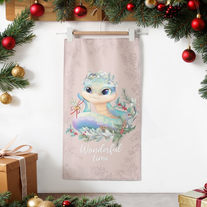 Полотенце кухонное «Этель» Wonderful time, 40×70 см, 100% хлопок, саржа 190 г/м² - Фото 1