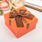 Коробка подарочная "Важный день", оранжевый, 9 х 9 х 5,5 см - Фото 1