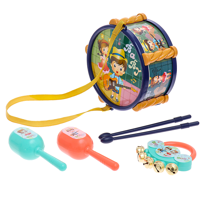 Набор детских музыкальных инструментов «Малышок», 6 предметов, цвета МИКС - Фото 1