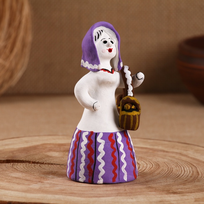 Сувенир "Баба с вёдрами Лето", каргопольская игрушка, микс - Фото 1
