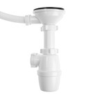 Сифон для мойки ORIO Б-4507, 3 1/2"x40 мм, нержавеющая решетка d=114 мм, с переливом - фото 24447464