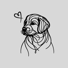Термотрансфер «Собака с сердечком у носа», 8 × 10 см - фото 11331264