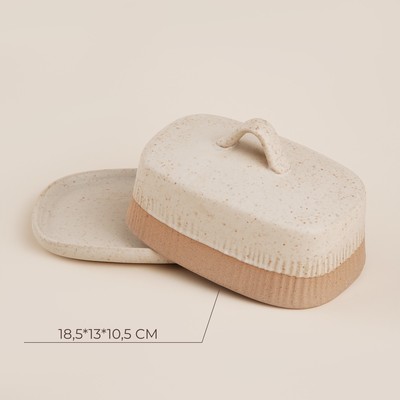Маслёнка SL Home «Виенто», 18.5×13×10.5 см, керамика, бежевая