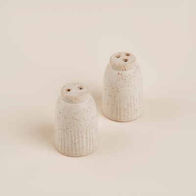 Набор для специй керамический SL Home «Виенто», 2 предмета: солонка 80 мл, перечница 80 мл, бежевый