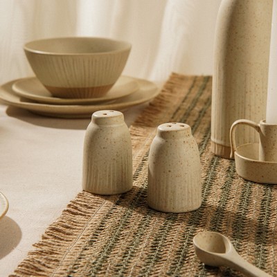 Набор для специй керамический SL Home «Виенто», 2 предмета: солонка 80 мл, перечница 80 мл, бежевый