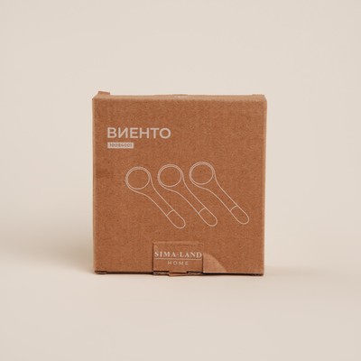 Ложки SL Home «Виенто», 10.5×2.8 см, набор 3 шт., керамика, бежевые