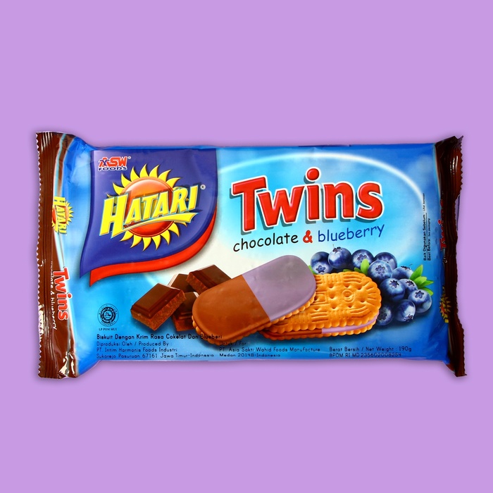 Бисквиты Hatari Twins Cream с шоколадом и черникой, 190 г - Фото 1