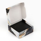 Коробка под бижутерию «Чёрный мрамор», 7.5 х 7.5 х 3 см - Фото 3