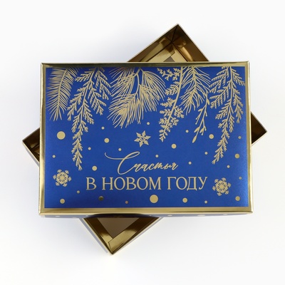 Коробка подарочная новогодняя складная «Счастья в Новом году», 21×15×7 см