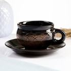 Чайный сервиз "Орнамент" старина, чайник 1л/ сахарница 0,5л/ сливочник 0,3л/ чашка 6х0,25л - фото 24528214