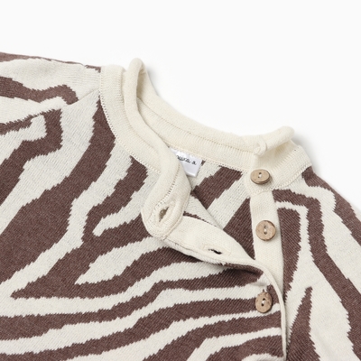 Джемпер для девочки вязаный «Крошка Я» Zebra рост 68-74 см, цвет молочный