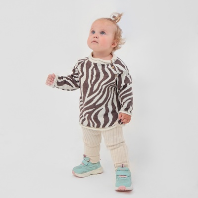Джемпер для девочки вязаный «Крошка Я» Zebra рост 74-80 см, цвет молочный