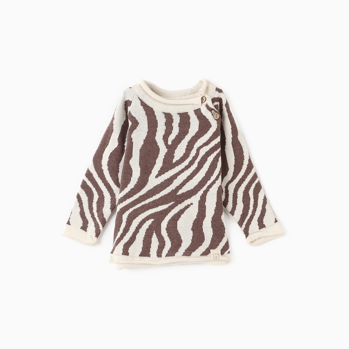 Джемпер для девочки вязаный «Крошка Я» Zebra рост 92-98 см, цвет молочный