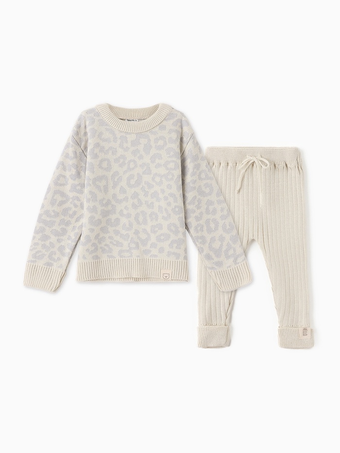 Костюм вязаный Крошка Я Leo Baby рост 74-80 см, серый - Фото 1