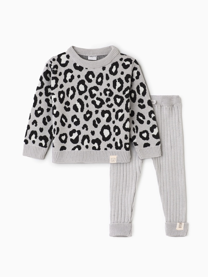 Костюм вязаный Крошка Я Leo Baby рост 92-98 см, темно-серый - Фото 1