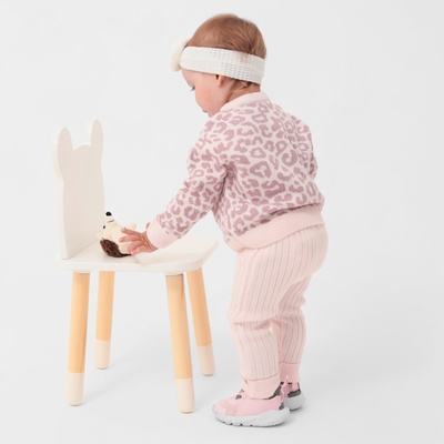 Костюм для девочки (кофта, штаны) вязаный «Крошка Я» Leo Baby, рост 68-74 см, розовый