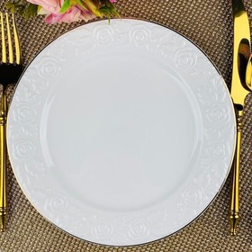 Набор тарелок Lenardi «Белая Роза», фарфор, d=26 см, 6 шт