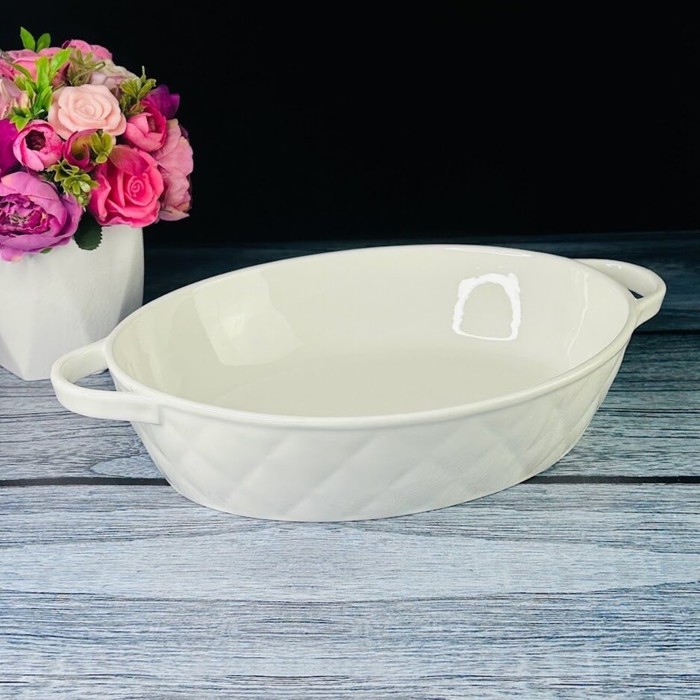 

Блюдо для запекания Lenardi Bianco, овальное, фарфор, длина 30.5 см