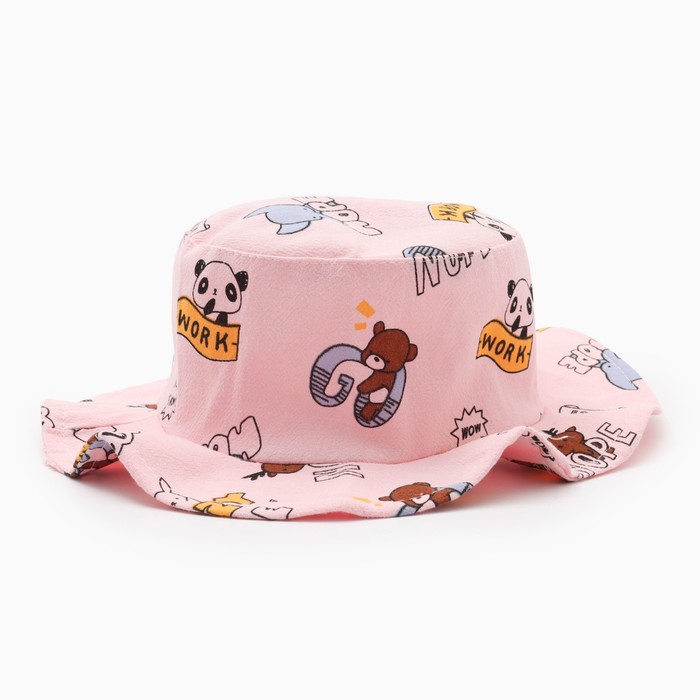 Панама детская MINAKU «Зверушки», розовая, размер 50 (1-3 года)