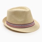 Шляпа мужская MINAKU, цвет бежевый, р-р 58 - фото 12341184