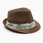 Шляпа мужская MINAKU, цвет коричневый, р-р 58 - фото 321677673