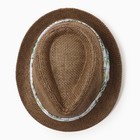 Шляпа мужская MINAKU, цвет коричневый, р-р 58 - Фото 2