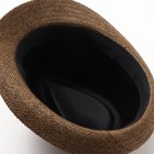 Шляпа мужская MINAKU, цвет коричневый, р-р 58 - Фото 4