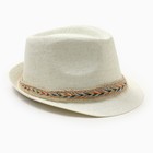 Шляпа мужская MINAKU, цвет молочный, р-р 58 - фото 321677677