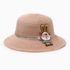Шляпа для девочки MINAKU "Зайка", цвет розовый, р-р 52 - фото 110552547