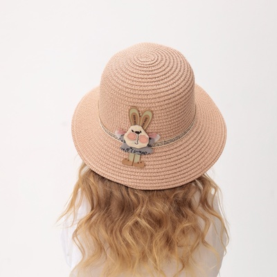 Шляпа для девочки MINAKU «Зайка», розовая, размер 52