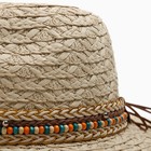 Шляпа женская MINAKU, бежевая, размер 56-58 - Фото 3