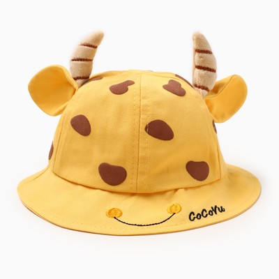 Панама для девочки MINAKU «Коровка», размер 50, жёлтая
