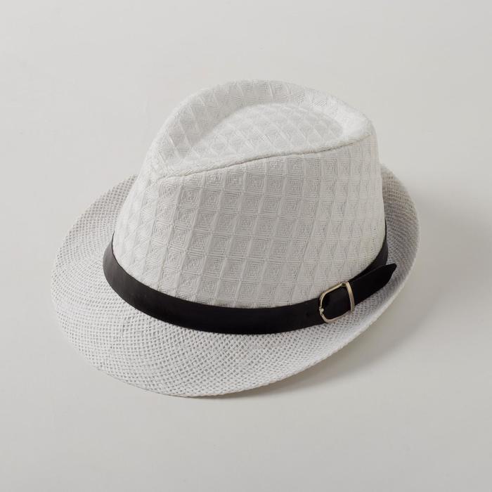 Шляпа мужская MINAKU Классика, размер 58, цвет белый