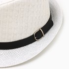Шляпа мужская MINAKU "Классика", размер 58, цвет белый - Фото 3