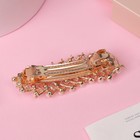 Заколка-автомат для волос "Гелая" листок, 8,5 см, золотисто- белый - фото 24512250