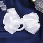 Резинка для волос "Школьница" бант объёмный, 13 см, белый - фото 24512261