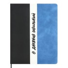 Дневник универсальный для 1-11 классов "Полоса", твёрдая обложка из искусственной кожи, шелкография, ляссе, 48 листов, чёрный+голубой - фото 321677692