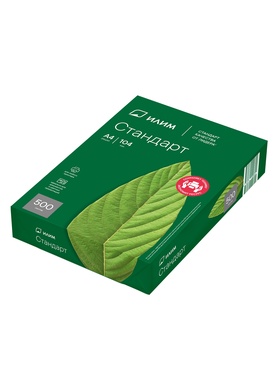 Бумага А4 500 л., Илим «Стандарт», 80 г/м², белизна 146% CIE, класс C (цена за 500 листов) 10618983