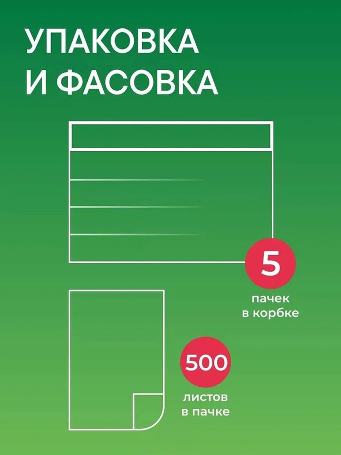 Бумага А4 500 л., Илим «Стандарт», 80 г/м², белизна 146% CIE, класс C (цена за 500 листов) - фото 51924865