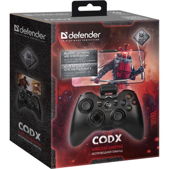 Геймпад Defender CodX, беспроводной, вибрация, для PC, USB, BT, черный - фото 51577059