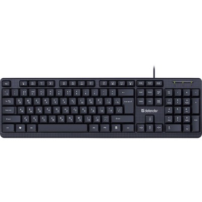 Клавиатура Defender Daily HB-162, проводная, мембранная, 104 клавиши, USB, чёрная